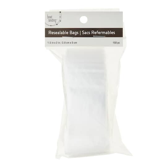8 Packs: 150 ct. (1,200 total) 1.5&#x22; x 2&#x22; Resealable Zip Bags by Bead Landing&#x2122;